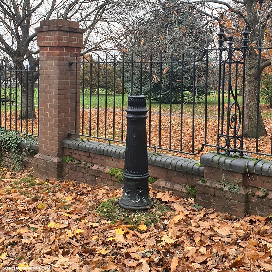 Mystery of the ornate post by Carshalton Park – solved – see how it once looked