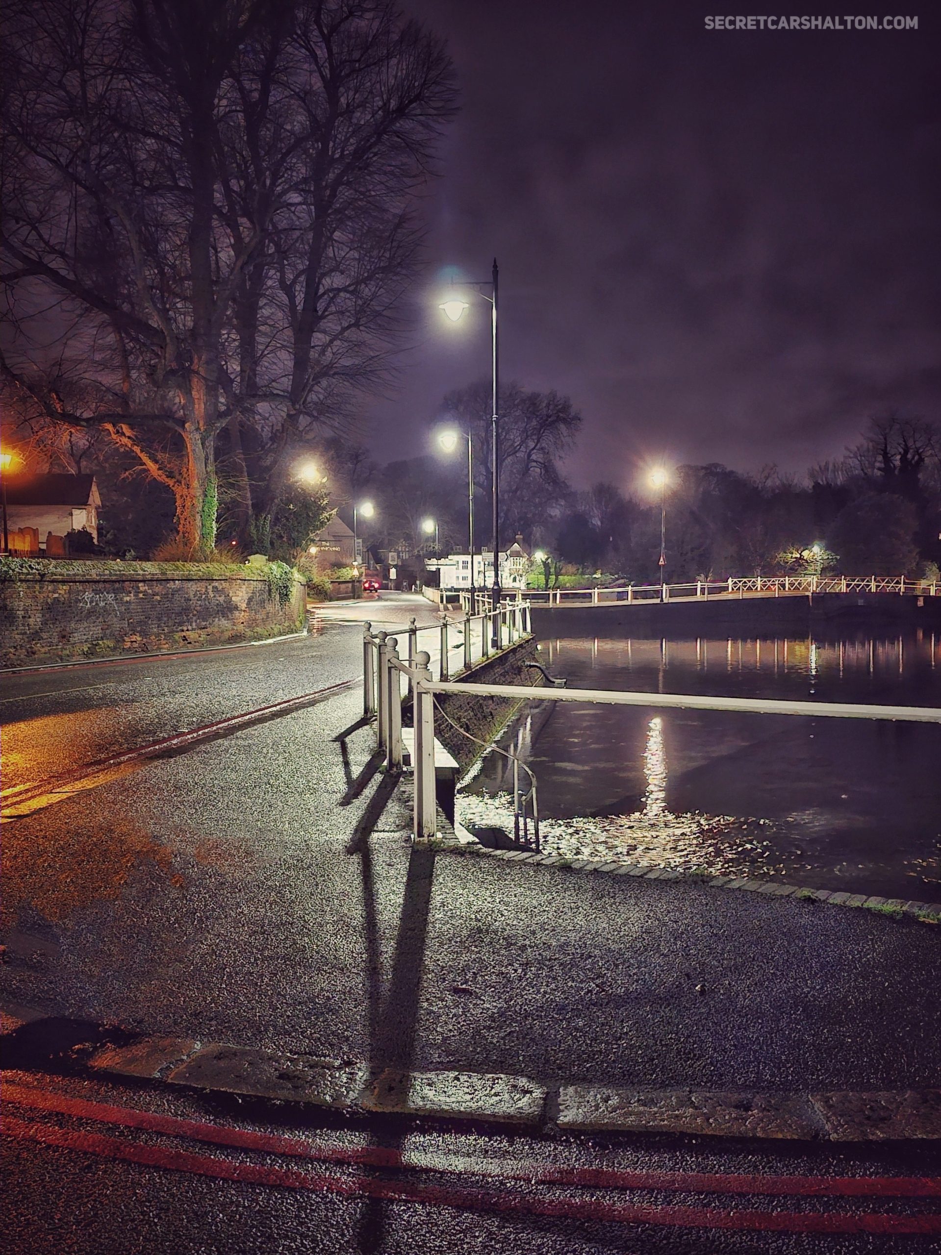 Ponds night reflected